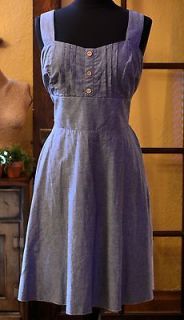 Ruby Rox Indigo Lightweight Dress with back zipper SIZE 16 100% Cotton 