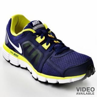 Nike Dual Fusion ST 2 size 12 BLUE ELECTROLIME MENS RUNNING SHOE
