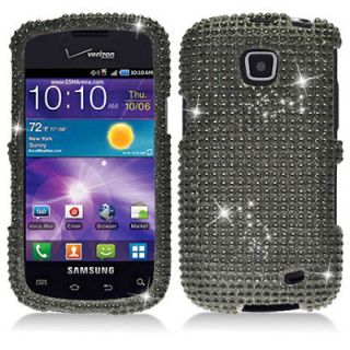 Black Diamond Bling Hard Case Cover Samsung Galaxy Proclaim Illusion 