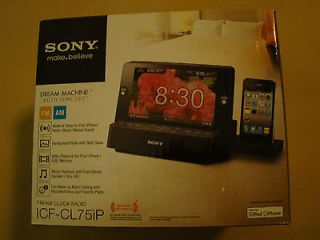 SONY ICF CL75iP Dream Machine Clock Radio over $90 retail with picture 