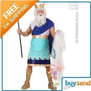 Deluxe King Neptune Poseidon Fancy Dress Costume Large
