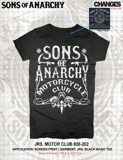 NEW SONS OF ANARCHY MOTORCYCLE CLUB GIRLS JUNIORS JRS BIKER SOA T 