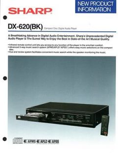 Original Sharp DX 620 CD Player Sales Brochure.