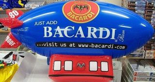 Bacardi Rum Inflatable Blimp Man Cave Decoration Hanging Sign New