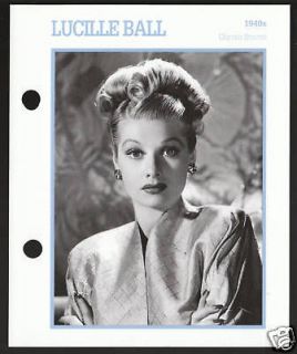 LUCILLE BALL Atlas Movie Star Picture Biography CARD