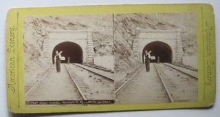 Flat Rock Tunnel Reading Railroad R.R. Pennsylvania PA Stereoview 