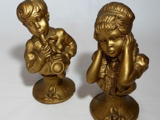 1971 Universal Statuary Corp Chicago Brother/Sister Pair Statues 