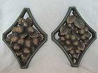 Pair of 1958 Universal Statuary Wall Plaques Strawberries & Grapes 