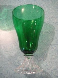   Green Glass Boopie Burple Berwick Anchor Hocking Water Glasses Footed
