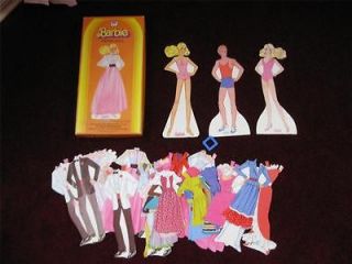   BARBIE Paper Dolls w Clothes & Plastic Stand + BONUS~ Ken w Clothes
