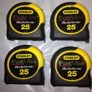 Stanley FatMax 4 Pack (33 725) 25 Tape Measure w/ Blade Armor New