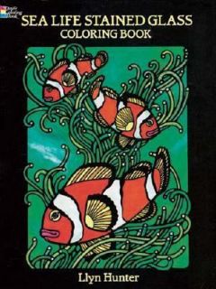 Sea Life Stained Glass Coloring Book by Llyn Hunter 1990, Paperback 