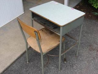 Student Desk with Open Front Metal Book Box and Chair