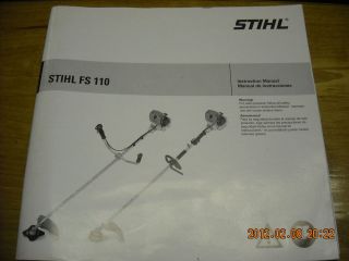 Stihl FS 110 String Trimmer Owners Operators Instructional Manual