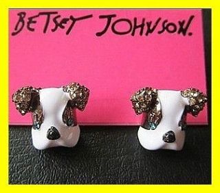   American Bulldog puppy rhinestone gold plated stud earrings E47