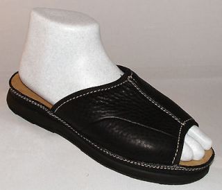 Hotter Black Leather Slides Sandals Sizes 5.5 6.5 Womens
