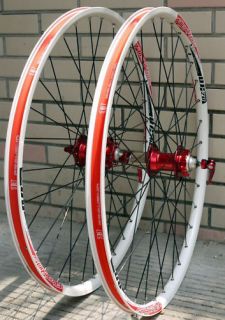 ALEX DP20 Novatec HUB Disc wheelset WHEEL SET RED WHITE MTB 26 INCH
