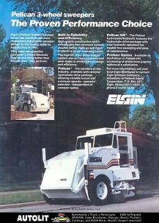 1984 Elgin Pelican Street Sweeper Truck Ad Fabritank