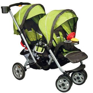   Double Stroller Baby Triple Strollers Double Car Seat Green New Born
