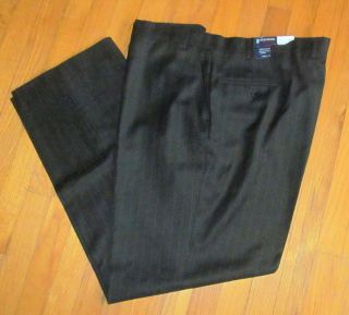 Stafford Mens Black Faint Stp Suit Pants Flat 44, 46, 48, 50, 52, 54 