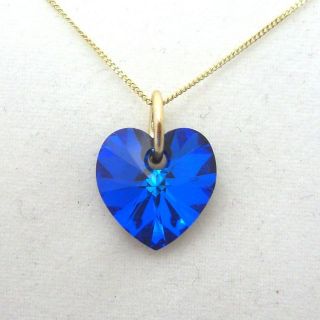   Heart Pendant Charm & Necklace Jewellery Set with Swarovski Crystal