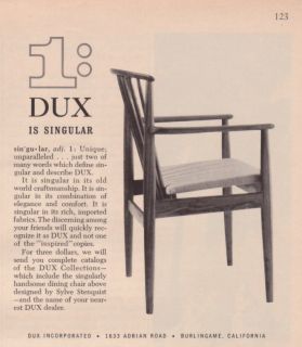 63 Sylve Stenquist Chair Design DUX Furniture print ad