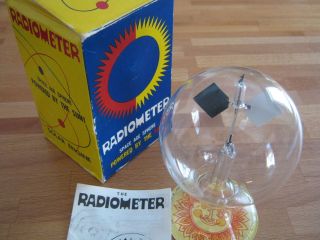 Vintage RADIOMETER SPHERE   Glass   ORIGNAL BOX  1950s Made USA 