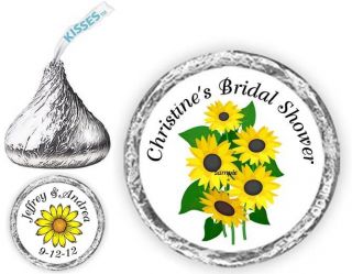 108 Wedding Sunflowers Candy Kiss kisses Labels Favors