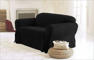 Soft Heavy Micro Suede Black COUCH/SOFA Cover SlipCover