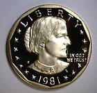 1981 S CLEAR S PROOF SBA SUSAN B ANTHONY DOLLAR US COIN