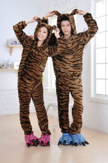 Soft Wear Plush Unisex Adult Tiger Animal Costume Pajamas Petticoat 