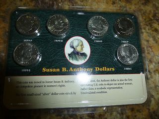   Large Littleton Susan B. Anthony 6pc Coin Set in holder uncirculated