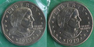   Susan B Anthony Dollar BU Coins from Mint Set Cello 2 Coin SBA