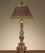 Tuscan Clay HORCHOW Hand Painted Shade Table LAMP