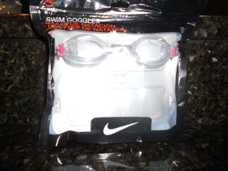 Nike Chrome H2000 swim goggles clear/smoke with red strap NEW