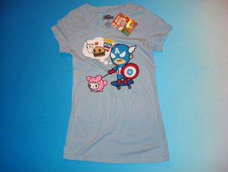 TOKIDOKI Womens Captain America T Shirt Size MEDIUM Simone Legno 
