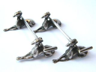   Silver Plated Hare Coursing/Crop&Greyhound Table Knife Rests c1860s