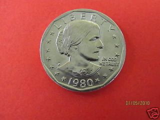 1980 P BU Mint State Susan B Anthony Dollar US Coin