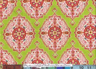 Moda Lily Ashbury Fabric ~ Tradewinds 454 15 Malabar Green Persian 