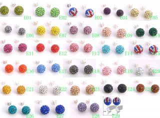 wholesale Shamballa cobalt Swarovski Crystal Disco Ball/Beads STUD 