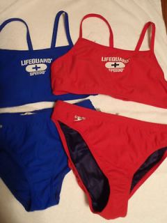 SPEEDO Junior Size L or XL Red Blue Choice 2 Piece Swimsuit Set NWT