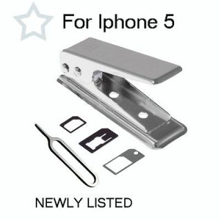   Card Cutter Regular&Micro To Nano For iPhone 5 with 3 adapter Silver
