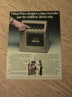 1984 FISHER PRICE ADVERTISEMENT TAPE RECORDER AD BOYS G