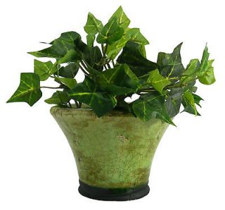 Crackled Finish Green Terra Cotta Pot / Window Planter Flowers Herbs 