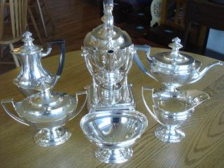   *TIFFANY*STERLING SILVER*6P*TEA*COFFEE SET*KETTLE+STAND*HEAVY 126 T.O