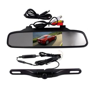 Car 4.3 Color TFT LCD Mirror Roof Monitor w/HD Wireless Rearview 