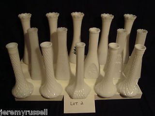 15 Mixed Tall 9 White Milk Glass Bud Vase Vases Florist Shabby Winter 