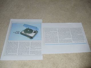 Thorens TD 160 Super Turntable review, 1981, 2 pgs