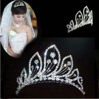   Wedding Bridal Rhinestone Tiara/Pearl Crown Hair Comb Pin Hairband