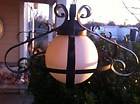   Mid Century Eames Era Modern scrolled Iron Swag Lamp Light & Globe